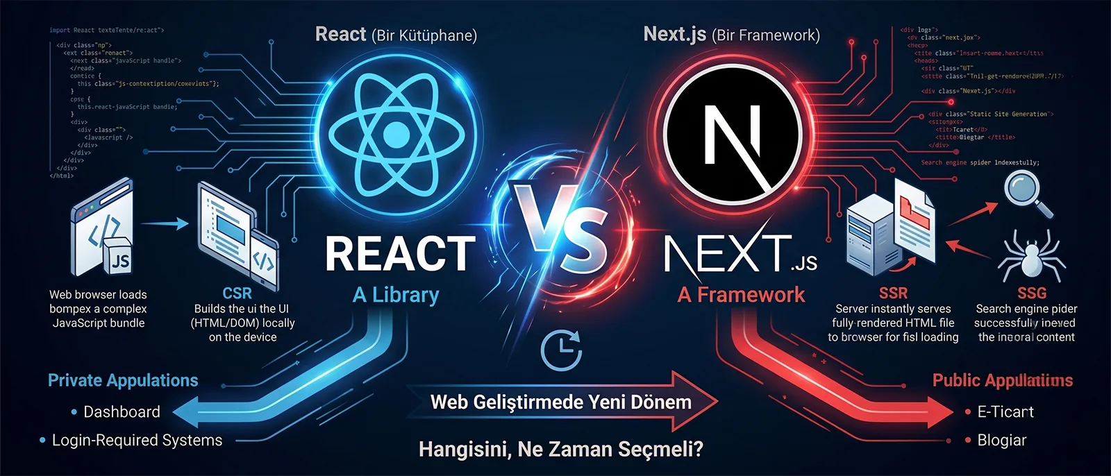Web Geliştirmede Yeni Dönem: React vs Next.js – Hangisini, Ne Zaman Seçmeli?