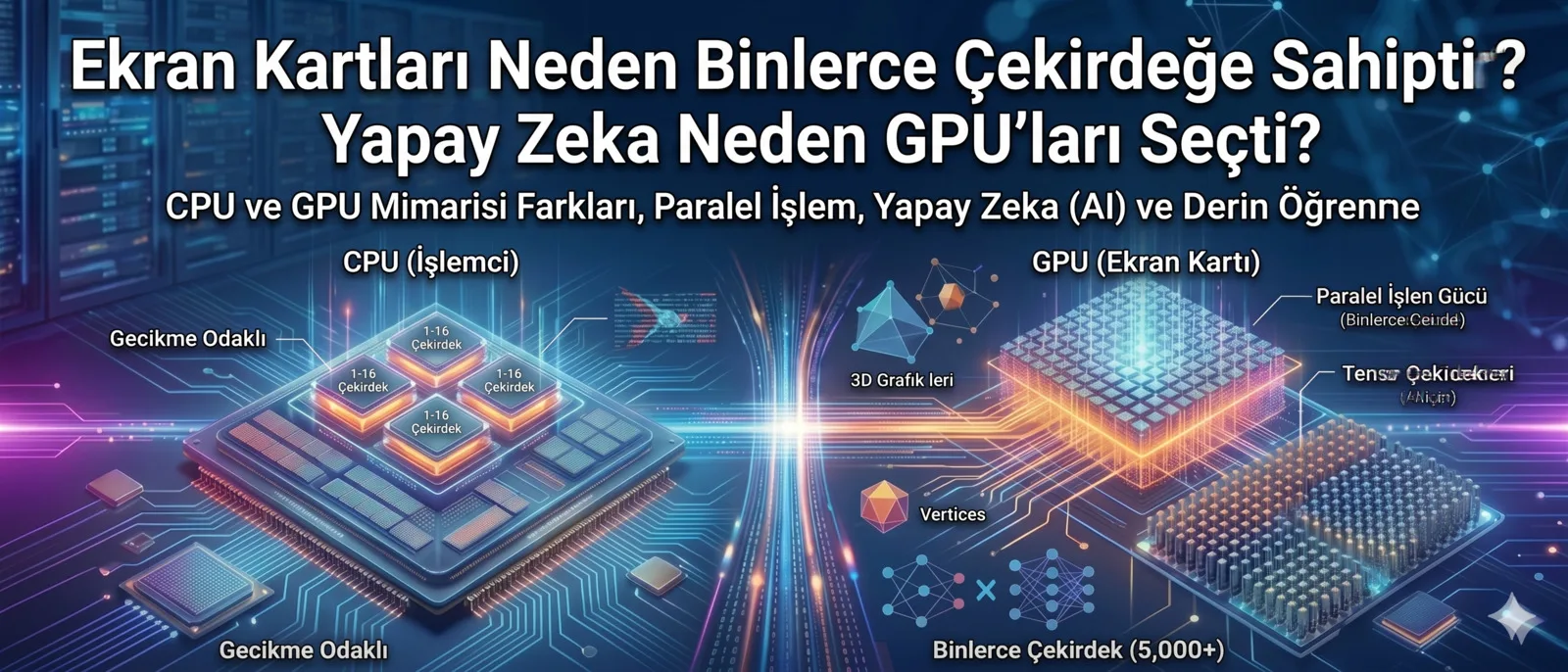Ekran Kartları Neden Binlerce Çekirdeğe Sahiptir? Yapay Zeka Neden GPU’ları Seçti?